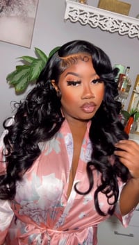 Image 1 of Jet Black 13x6 Lace Front Body Wave Wig in 24”