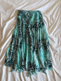 Image 1 of Vintage Y2K blue floral mermaid floaty maxi skirt