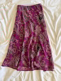 Image 1 of Vintage Y2K pink paisley floral floaty midi skirt 