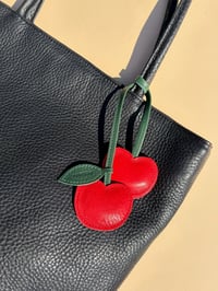Image 3 of Cherry Leather Bag Charm
