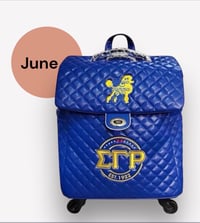 Image 1 of June RHOyalty Sigma Gamma Rho Blue Trolley Bag eta (June)