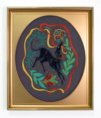 Image 1 of "Shade" in gold shadowbox frame