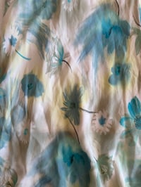 Image 4 of Vintage Y2K watercolour floral floaty maxi skirt with blues and yellows 