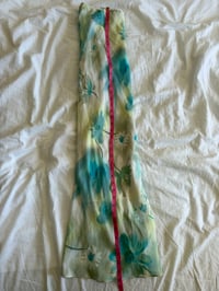 Image 6 of Vintage Y2K watercolour floral floaty maxi skirt with blues and yellows 