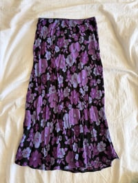 Image 2 of Vintage Y2K black and purple floral midi skirt 