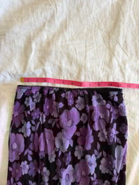 Image 3 of Vintage Y2K black and purple floral midi skirt 