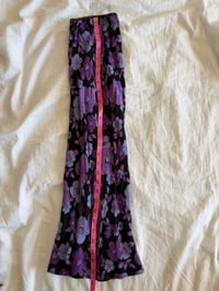 Image 4 of Vintage Y2K black and purple floral midi skirt 