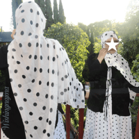 Image 3 of White polka dot hijab