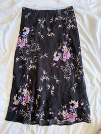 Image 2 of Vintage Y2K black and purple floral floaty skirt