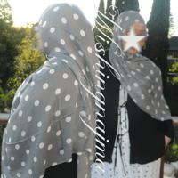 Image 2 of Gray polka dot hijab