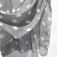 Image 3 of Gray polka dot hijab