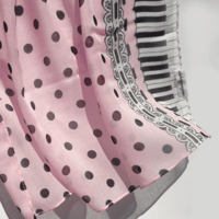 Image 3 of Pink piano polka dot hijab