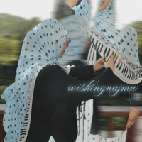 Image 2 of Blue piano polka dot hijab