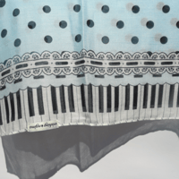 Image 4 of Blue piano polka dot hijab