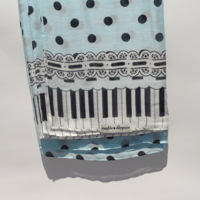 Image 3 of Blue piano polka dot hijab