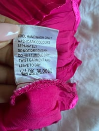 Image 7 of Vintage Y2K hot pink sequin and beaded crinkle cami top 