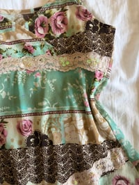 Image 4 of Vintage Y2K rare patchwork asymmetrical hem floral sequin cami top 