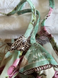 Image 7 of Vintage Y2K rare patchwork asymmetrical hem floral sequin cami top 