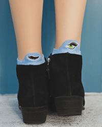 Image 7 of Low Cut Tab Socks in Winks, Rainbow & Cloud, Lobster, or Sea Turtle