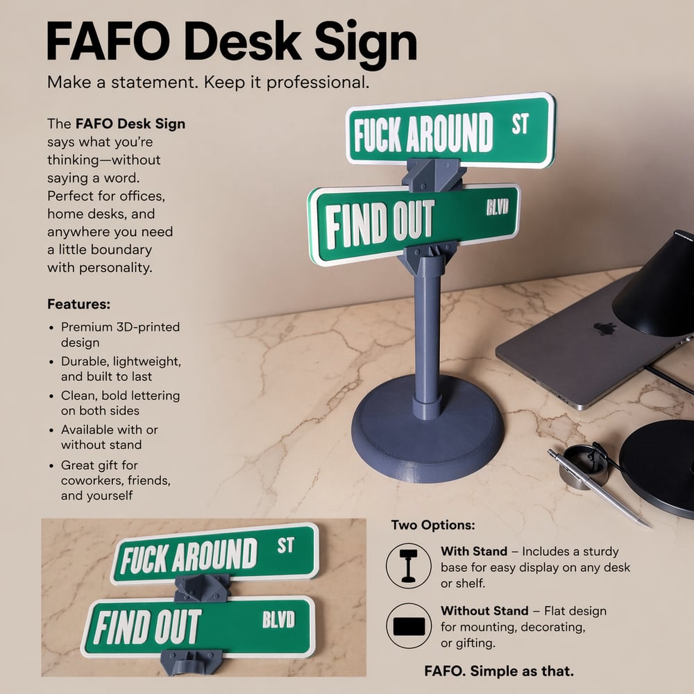 Image of F**k Around and Find Out Street Sign 