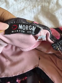 Image 4 of Vintage Y2K Morgan de Toi black floral dress with polka dots on cups