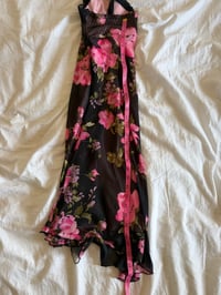 Image 6 of Vintage Y2K Morgan de Toi black floral dress with polka dots on cups