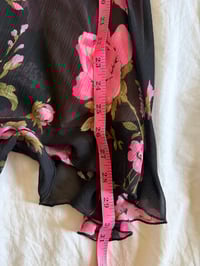 Image 7 of Vintage Y2K Morgan de Toi black floral dress with polka dots on cups