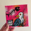 Sid and fish bones… original canvas (pink)