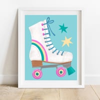 Rainbow Roller Skate Print