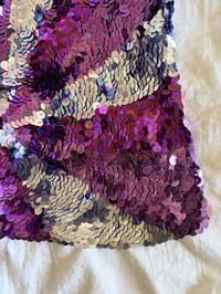 Image 3 of Vintage Y2K purple and silver sequin crochet cami 
