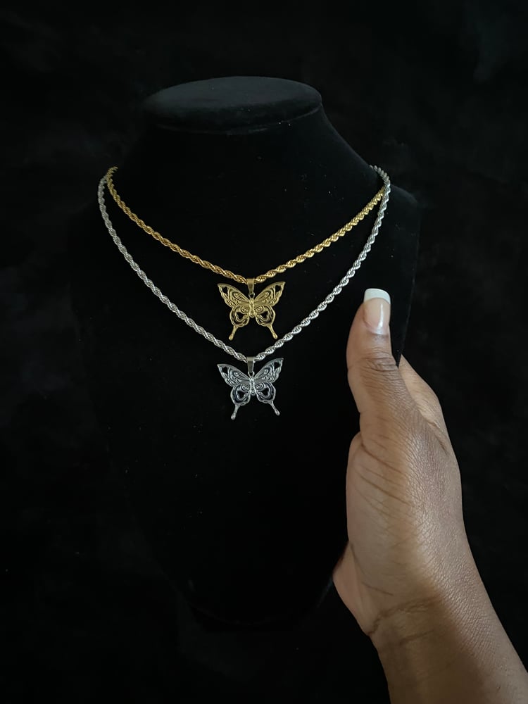 Image of Butterfly Charm Necklace 