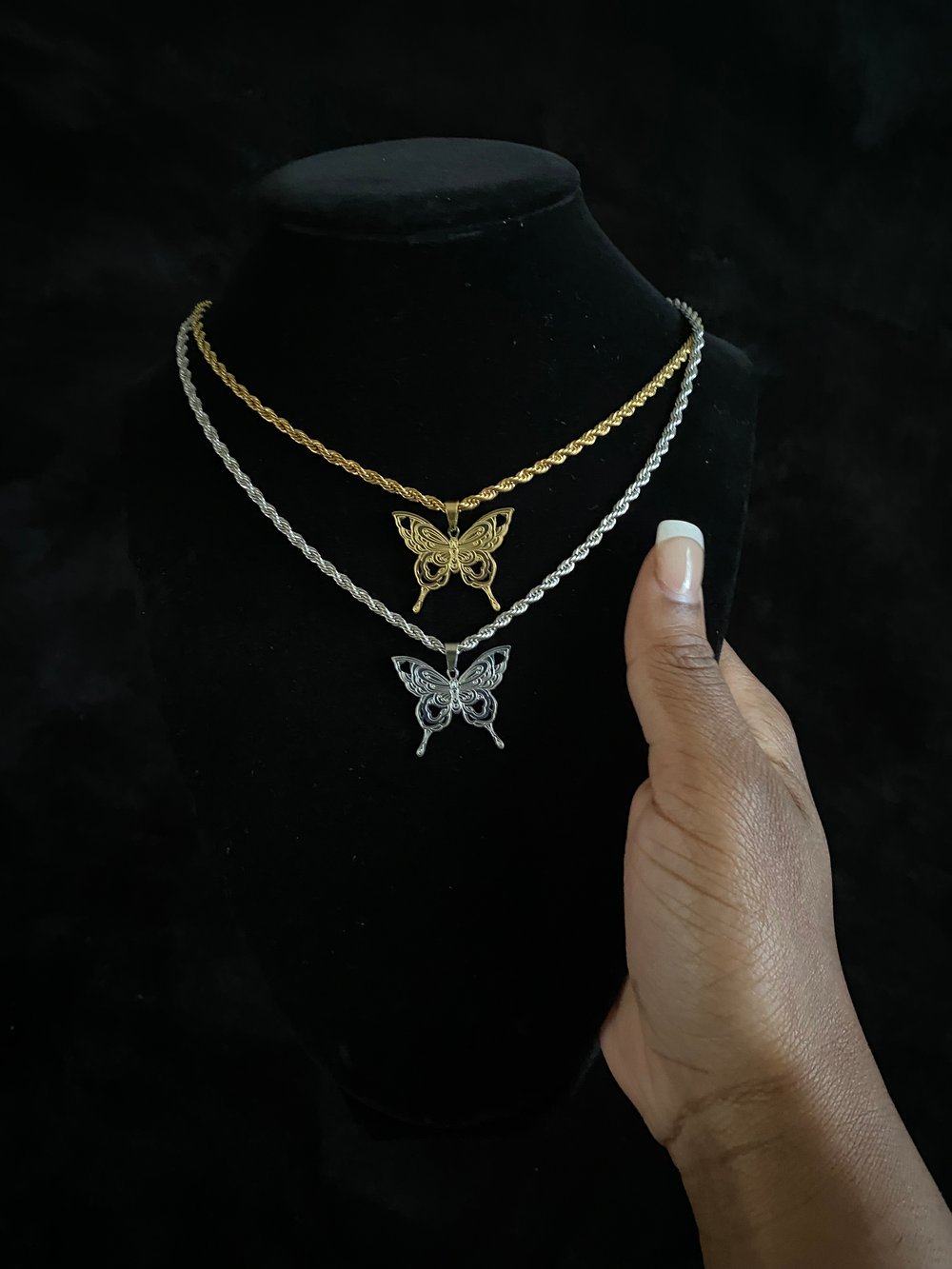 Image of Butterfly Charm Necklace 