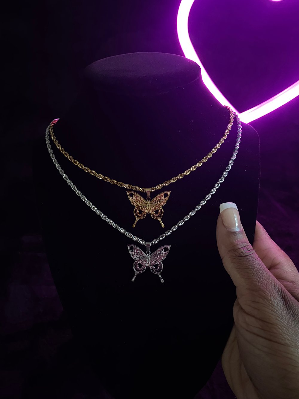 Image of Butterfly Charm Necklace 