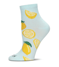 Image 5 of Embroidery Athletic Quarter Socks in Cherry, Lemon, or Strawberry