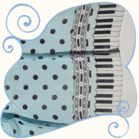 Image 1 of Blue piano polka dot hijab