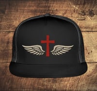 Image 1 of "WINGED CROSS" TRUCKER SNAPBACK