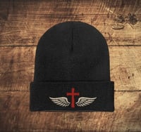 "WINGED CROSS" BEANIE