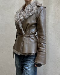 Image 9 of TAUPE MOUTON LEATHER JACKET