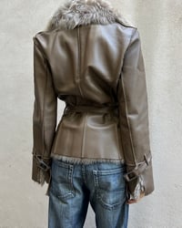 Image 7 of TAUPE MOUTON LEATHER JACKET