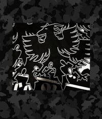 Image 1 of Revenge / Shaped Goat Phoenix Back Patch / LARGE 10 INCH BY 10 INCH / Faux Leather Embroidered