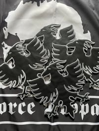 Image 2 of Revenge / Shaped Goat Phoenix Back Patch / LARGE 10 INCH BY 10 INCH / Faux Leather Embroidered