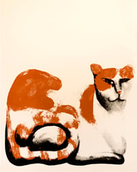 Orange Cat Screenprint #2