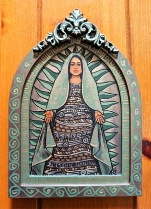 Image of ¡MINI LUPITAS! ~ Small Original Painting of Guadalupe Tonantzin con Maguey