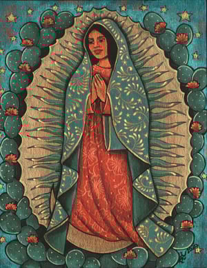 Image of ¡LUPITAS! ~ Nuestra Senora de Guadalupe con Nopales Original Painting