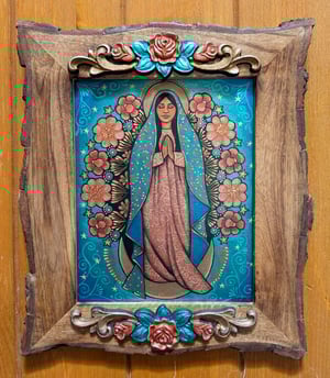 Image of ¡LUPITAS! ~ Nuestra Senora de Guadalupe con Rositas Original Painting