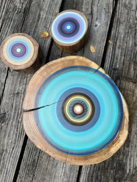 Image 1 of 3 modern tree ring paintings 