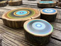 Image 2 of Bright Colorful tree ring paintings 