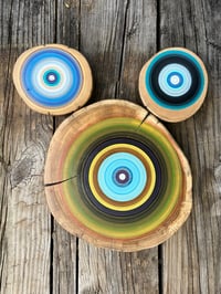 Image 1 of Bright Colorful tree ring paintings 