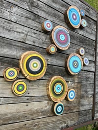 Image 4 of Bright Colorful tree ring paintings 