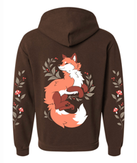 Image 1 of Woodland Fox Brown Zipper Hoodie (Unisex)